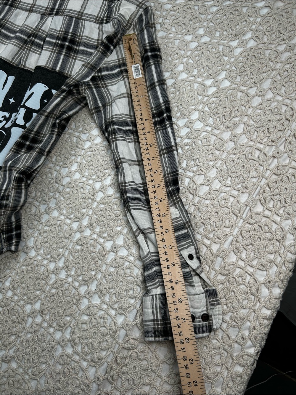 Upcycled Baseball Mom Flannel | Croft & Barrow | Size Medium 100% Cotton - Picture 5 of 11